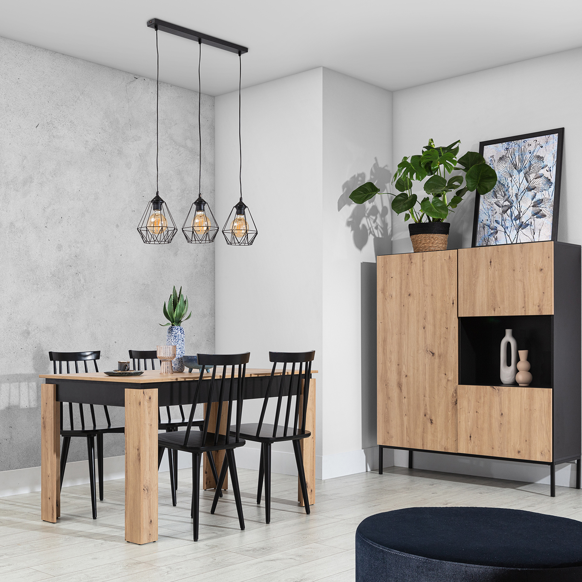 Benigne, 70x25x110cm piekarināms lineārs 3 melns — 4 attēls