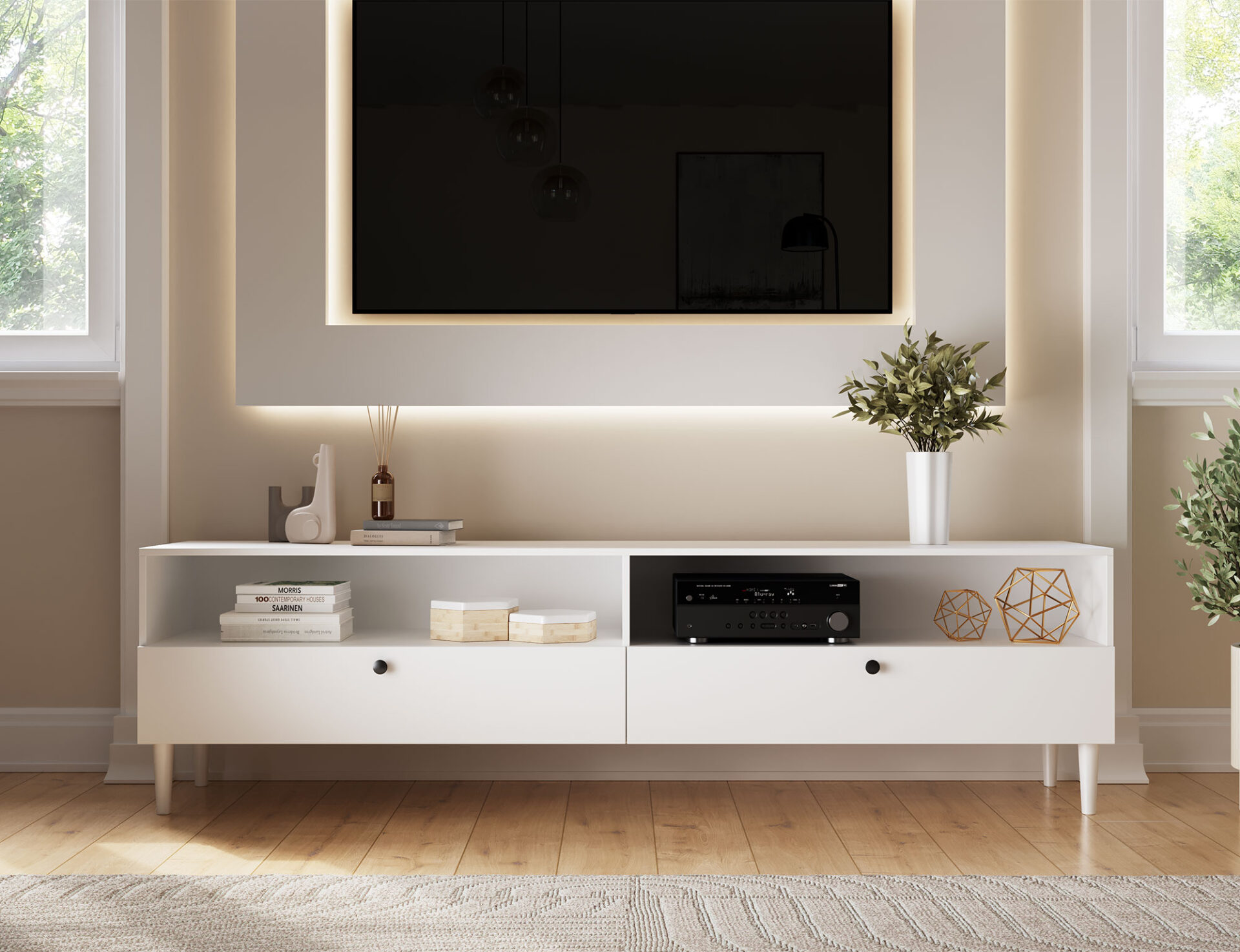 Dullum 200 TV statīvs, balts — изображение 2