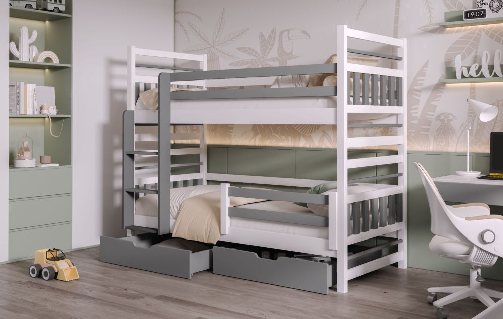 Divstāvu gulta ar atvilktnēm MIROMIR 2 personām 80x181 cm — 2 attēls