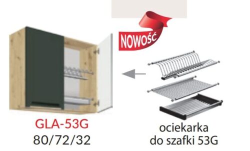 Sienas skapis 80 cm ar žāvētāju Glamour GLA-53G