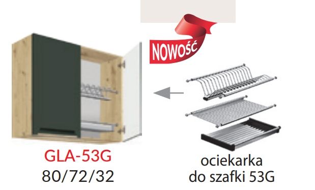 Sienas skapis 80 cm ar žāvētāju Glamour GLA-53G
