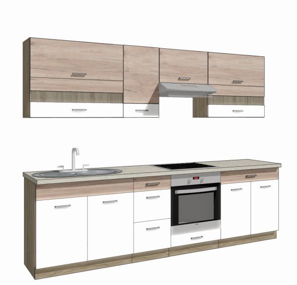 Econo virtuves komplekts A plus 270 cm bez darba virsmas