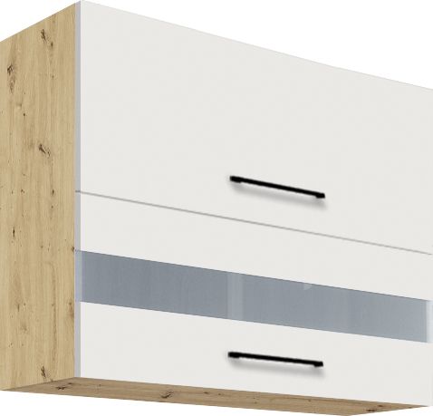 Augšējais skapis 90 cm nolokāms vitrīna Infinity INF-42G — 2 attēls