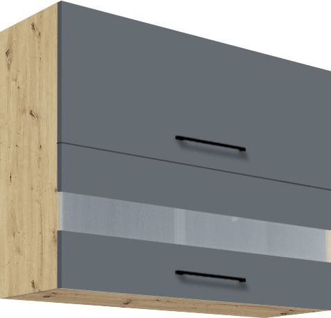 Augšējais skapis 90 cm nolokāms vitrīna Infinity INF-42G — 3 attēls