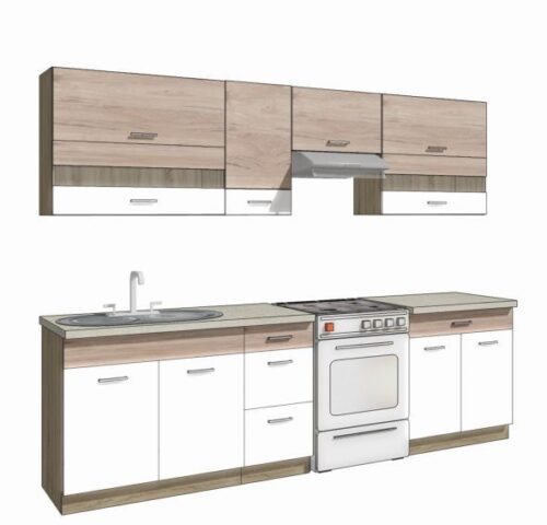 Econo virtuves komplekts B plus 270 cm bez darba virsmas