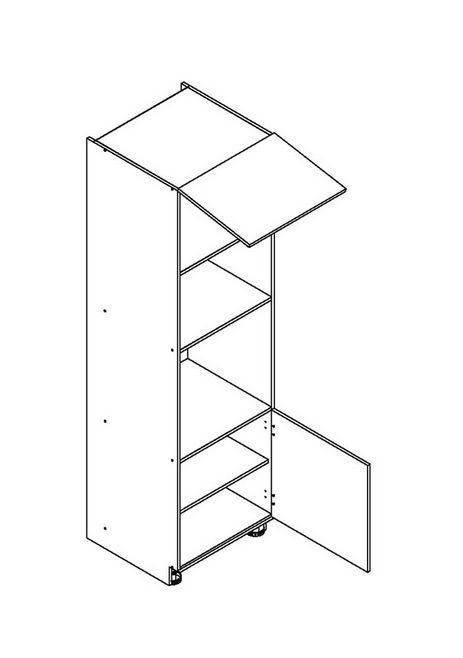 60 cm kolonnas skapis cepeškrāsnij un mikroviļņu krāsnij D60PK MV P/L Irma — 2 attēls