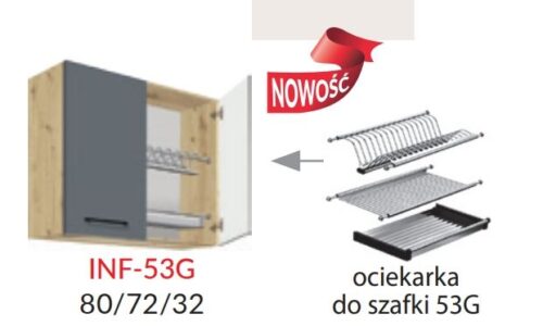 Sienas skapis 80 cm ar žāvētāju Infinity INF-53G