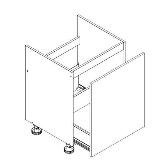 Apakšējais skapītis 60 cm izlietnes atvilktnei D60ZL S/1 Alina