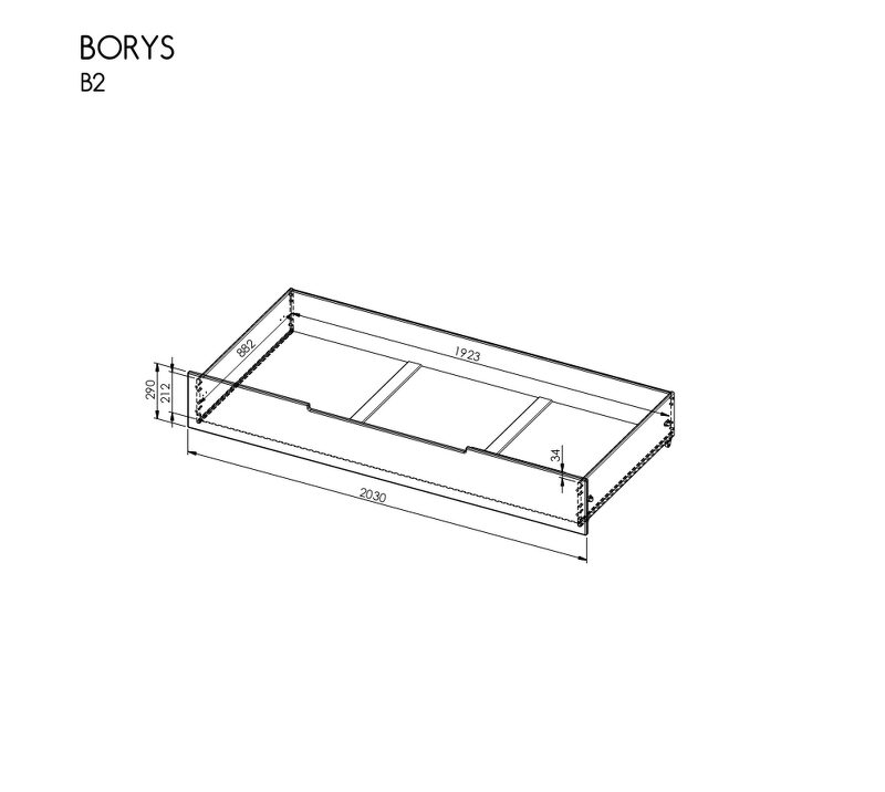 Atvilktne "BORYS B2" - dabīga priede