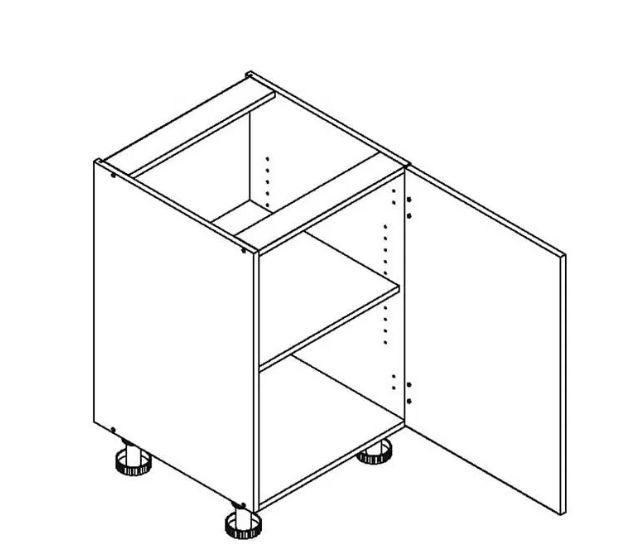 Apakšējais skapītis 60 cm Clara D60 P/L - 1 priekšpuse — 2 attēls