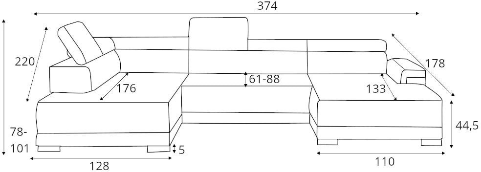 Stūra dīvāns Campo XL Gr1 — изображение 9