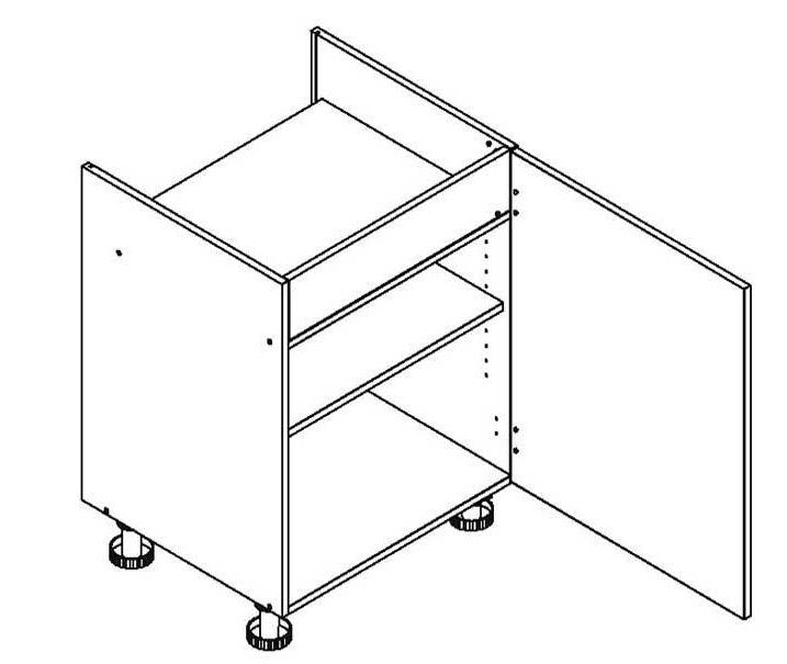 60 cm pamatnes skapītis Clara D60 PC P/L plīts virsmai — изображение 2