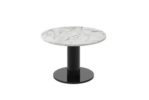 SOLO MINI kafijas galdiņš ⌀80cm gaišs marmors spīdīgs/melns