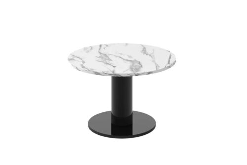 SOLO MINI kafijas galdiņš ⌀80 cm balts marmors spīdīgs/melns