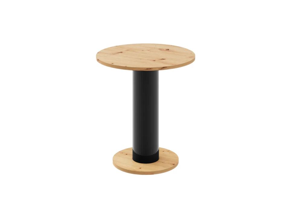 SOLO MINI kafijas galdiņš ⌀60 cm, ozolkoka imitācija / melns