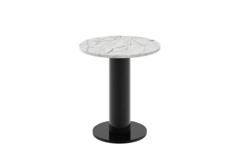 SOLO MINI kafijas galdiņš ⌀60cm gaišs marmors spīdīgs/melns
