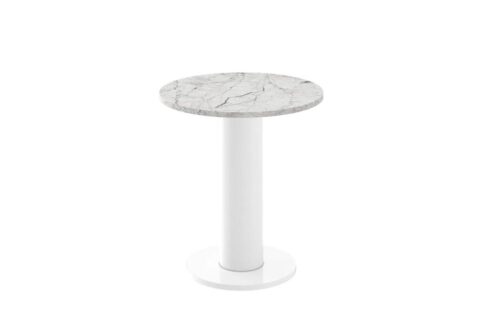 SOLO MINI kafijas galdiņš ⌀60 cm gaišs marmors spīdīgs/balts