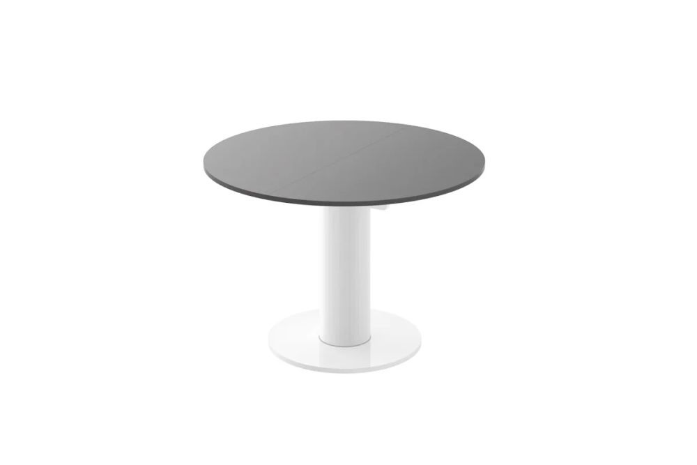 Izvelkams galds SOLO LUX 100(144)x100 matēti pelēks/balts