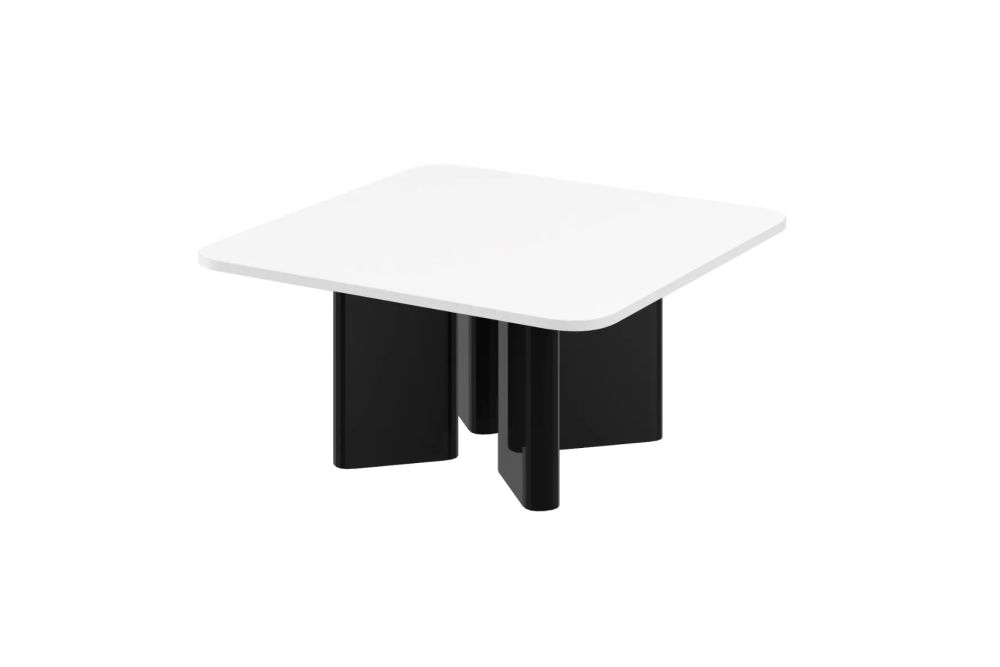 DIVERSO kafijas galdiņš 80x80 matēti balts/matēti melns