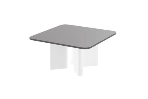 DIVERSO kafijas galdiņš 80×80 spīdīgi pelēks/spīdīgi balts