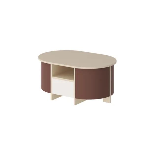 Ovāls kafijas galdiņš LUMIA AC 68x100 bordo/kašmira krāsā