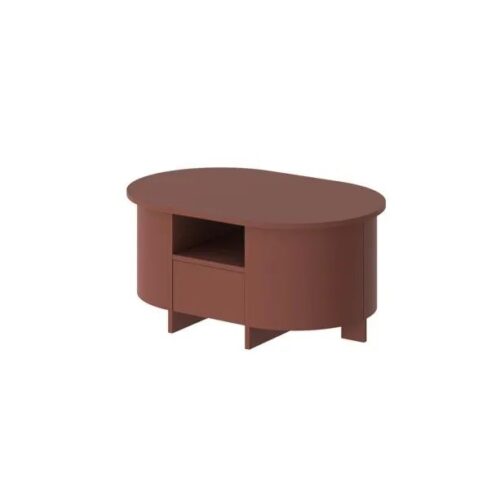 Ovāls kafijas galdiņš LUMIA AC 68×100 bordo krāsā