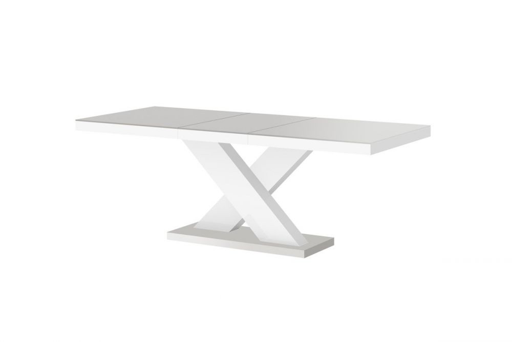 XENON MAT izvelkams galds 160(208)x89 gaiši pelēks/balts