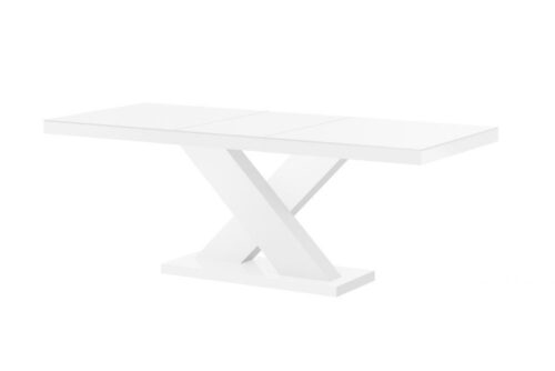 XENON izvelkams galds 160(208)x89 balts, spīdīgs