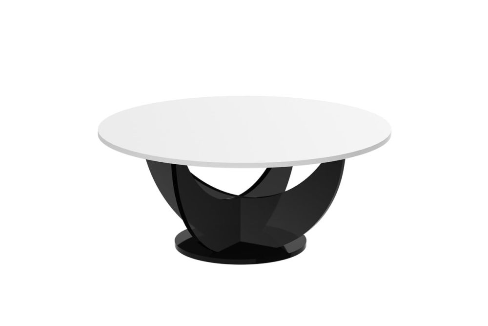 CAPRI kafijas galdiņš 100x100 spīdīgi balts/spīdīgi melns