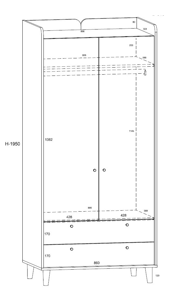 CELO 20 mēbeles, skapis 2D2S — изображение 6