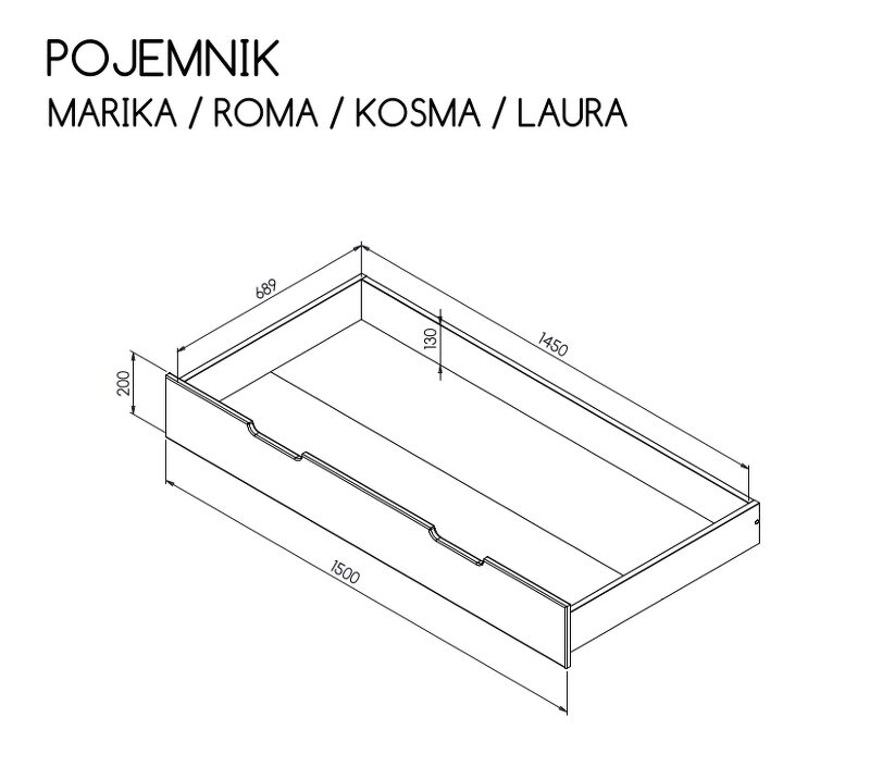 Gultas konteiners - priede uz valrieksta