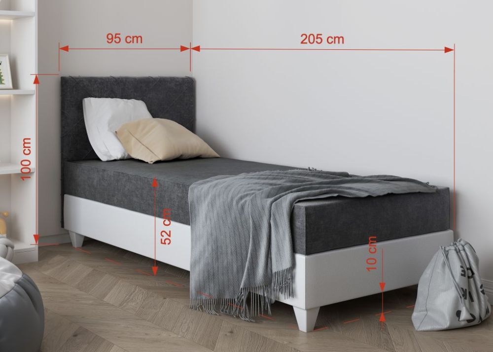 Gulta ar uzglabāšanas kasti un mīkstu matraci LAGOS I 90x200 cm — 4 attēls