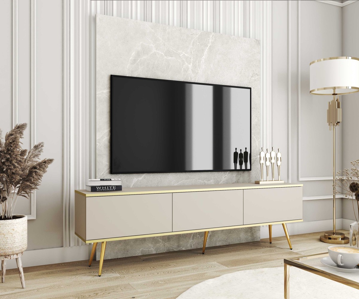 "Oro" pie sienas stiprināms vai brīvi stāvošs TV skapītis, 135 vai 175 cm, bēšs — изображение 5