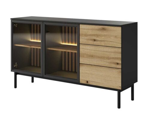 Loft stila stikla kumode ar apgaismojumu Lang 150
