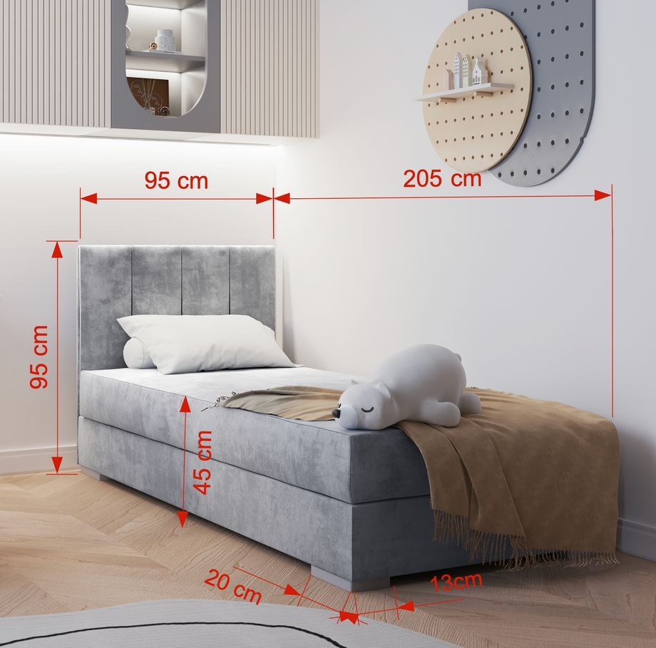 Gulta ar konteineru un mīkstu matraci COIMBRA I 90x200 cm — 3 attēls