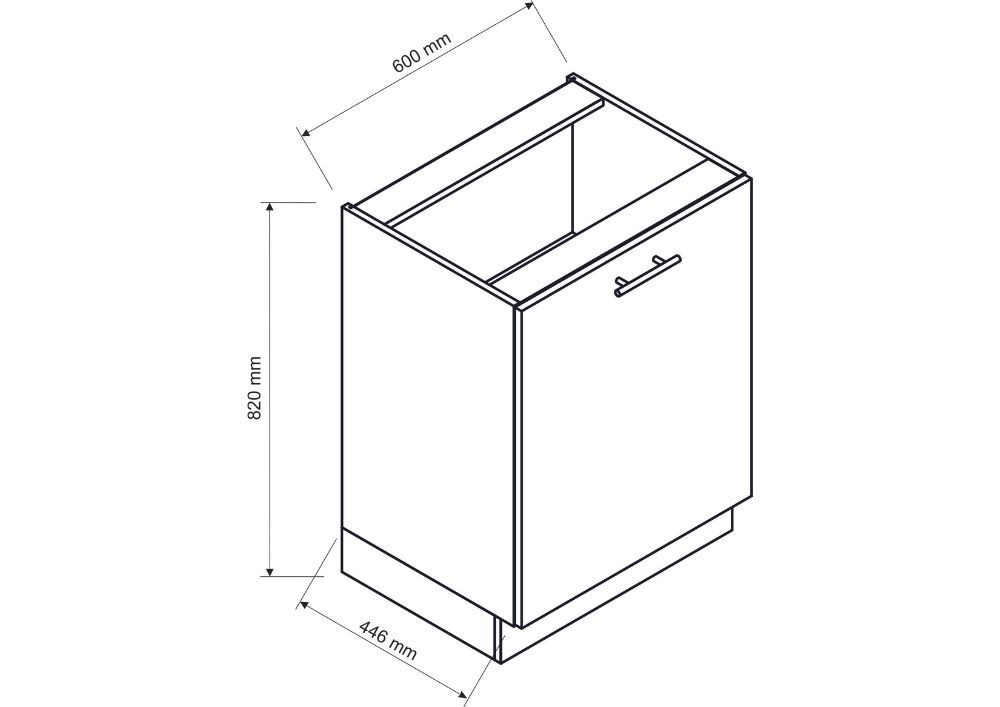 Apakšējais skapītis 60 cm Natalia D60 P/L - 1 priekšpuse — 2 attēls