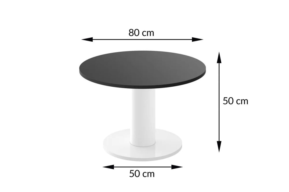 SOLO MINI kafijas galdiņš ⌀80cm matēti melns — 2 attēls