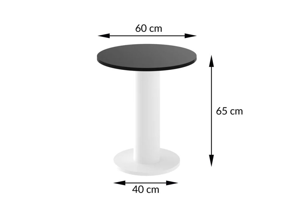 SOLO MINI kafijas galdiņš ⌀60 cm, ozolkoka imitācija / melns — 2 attēls