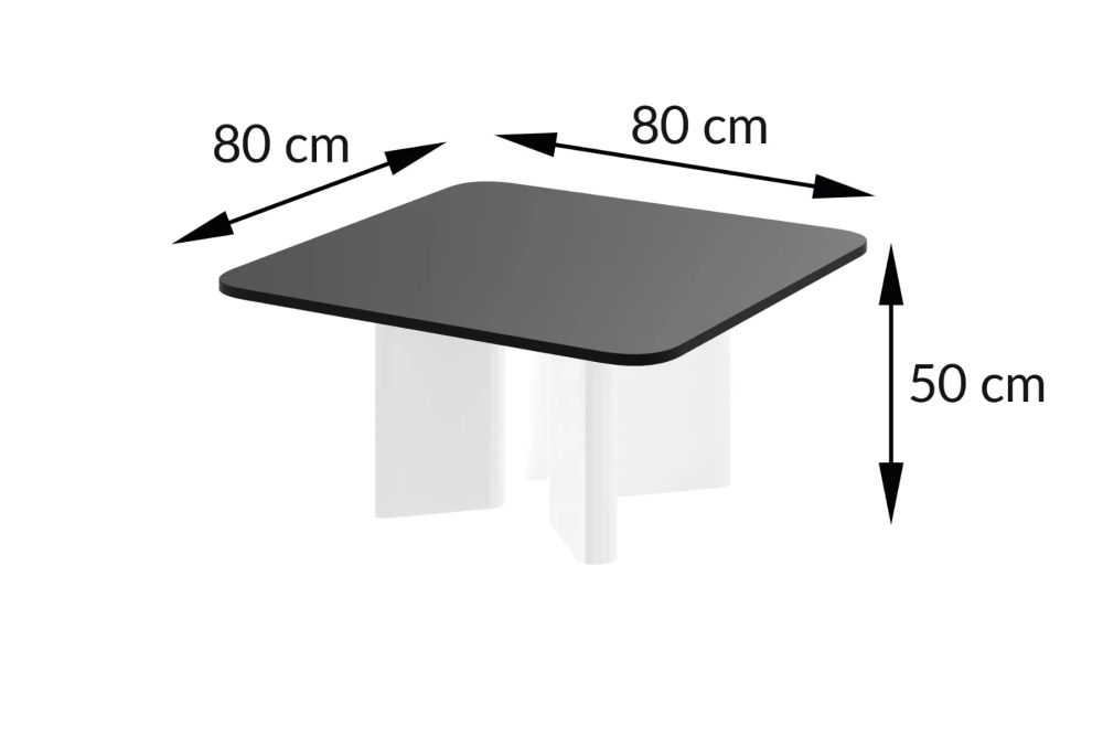 DIVERSO kafijas galdiņš 80x80 melns matēts — изображение 2