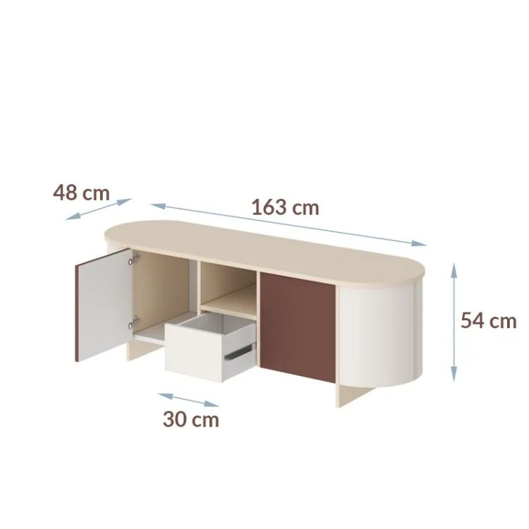 TV skapis MILETO 163 bordo — 2 attēls