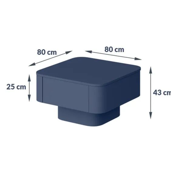 GRADO kvadrātveida kafijas galdiņš 80x80 zils — 2 attēls