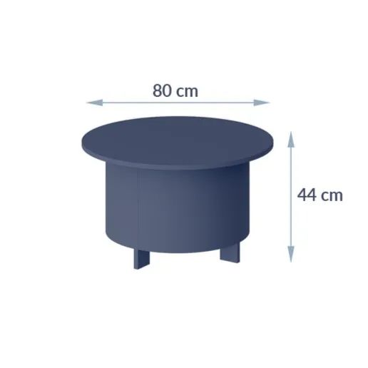 SALVO AC 80x80 bordo apaļais kafijas galdiņš — изображение 2