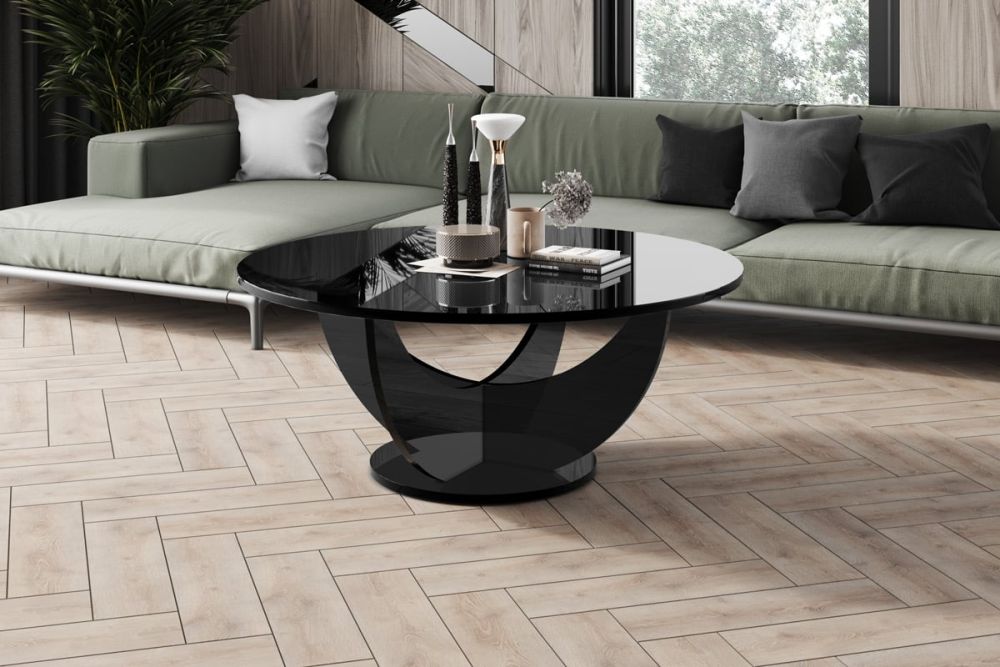 CAPRI kafijas galdiņš 100x100 melns spīdīgs — изображение 2