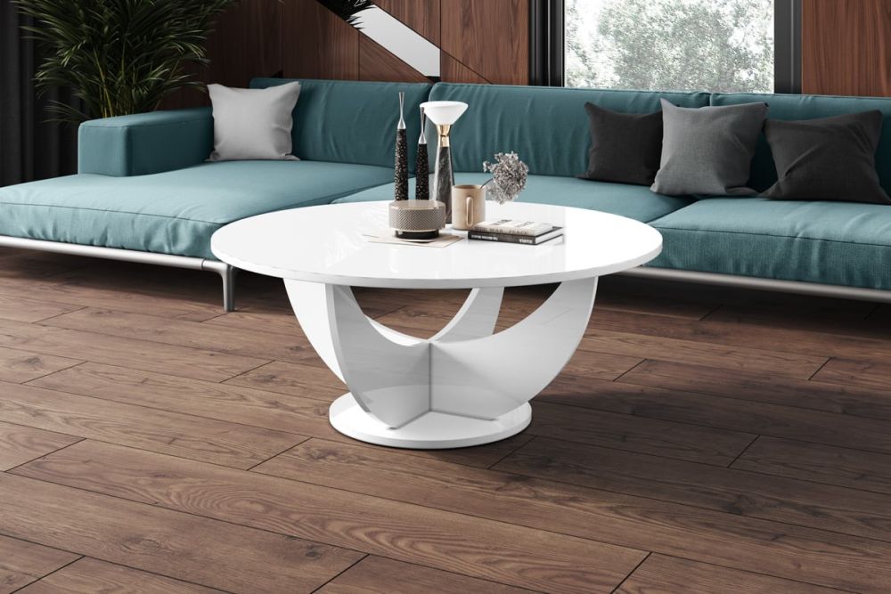 CAPRI kafijas galdiņš 100x100 balts, spīdīgs — изображение 2