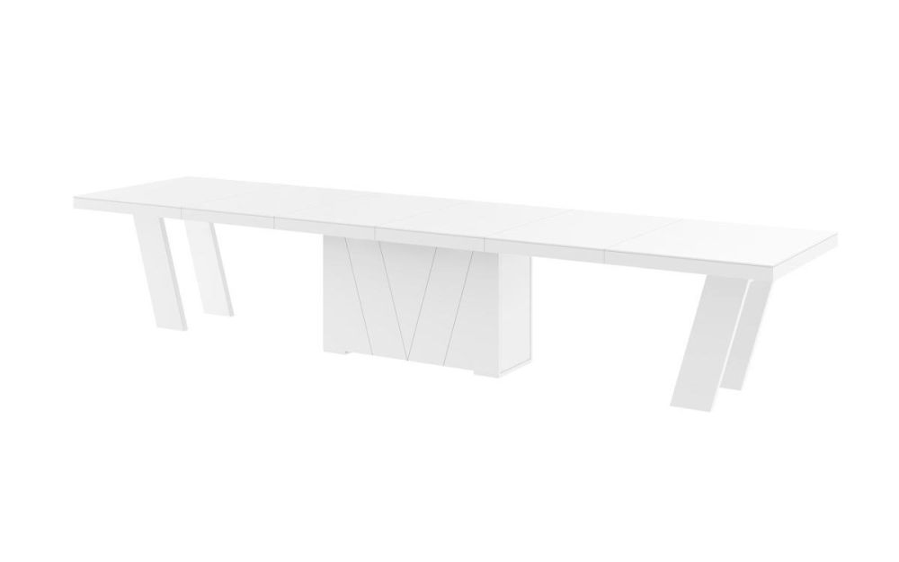 GRANDE izvelkams galds 160(412)x100 balts, spīdīgs — изображение 2