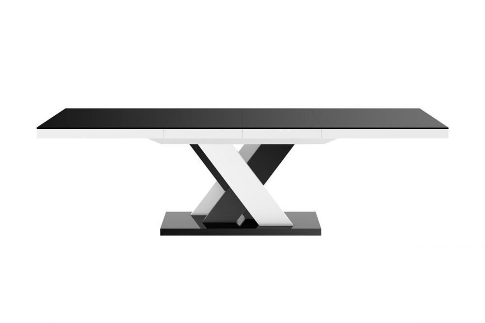 XENON LUX galds 160(256)x89 spīdīgi melns/spīdīgi balts krāsu sajaukums, izvelkams — изображение 2
