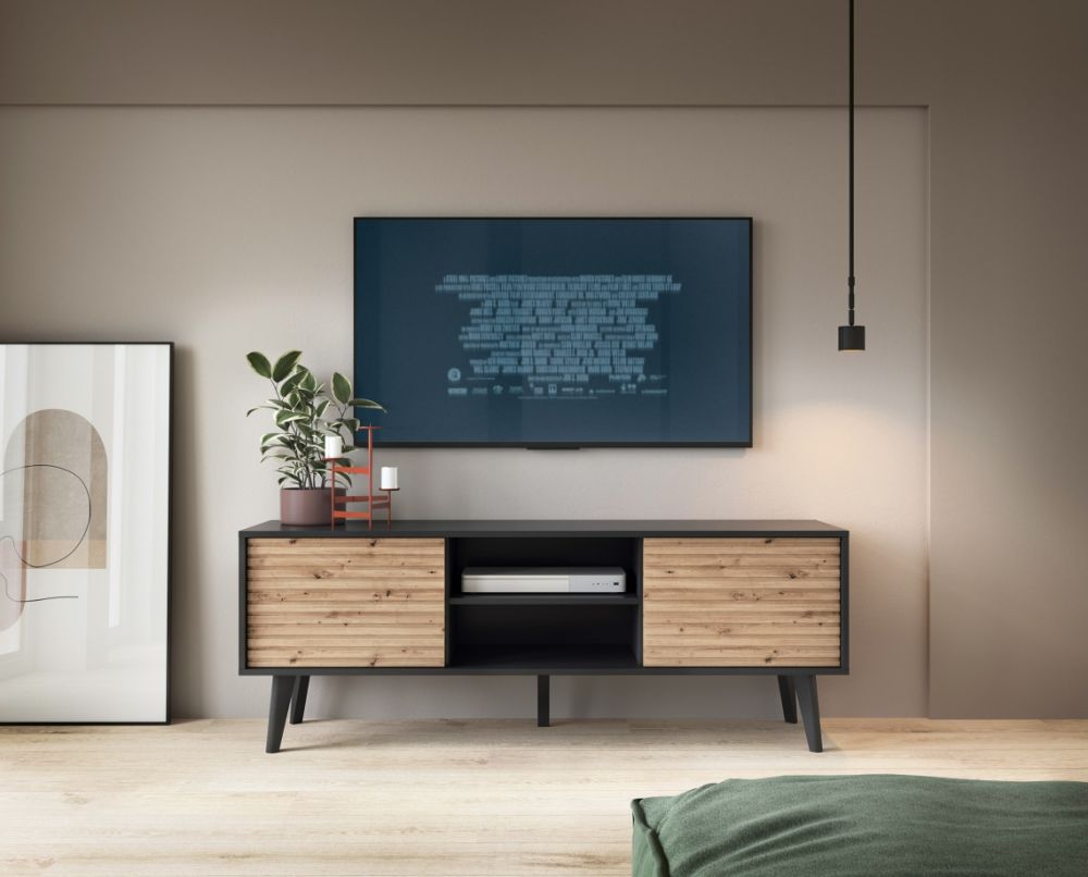 TV skapītis ar rievotām fasādēm Willow RTV154 — 6 attēls
