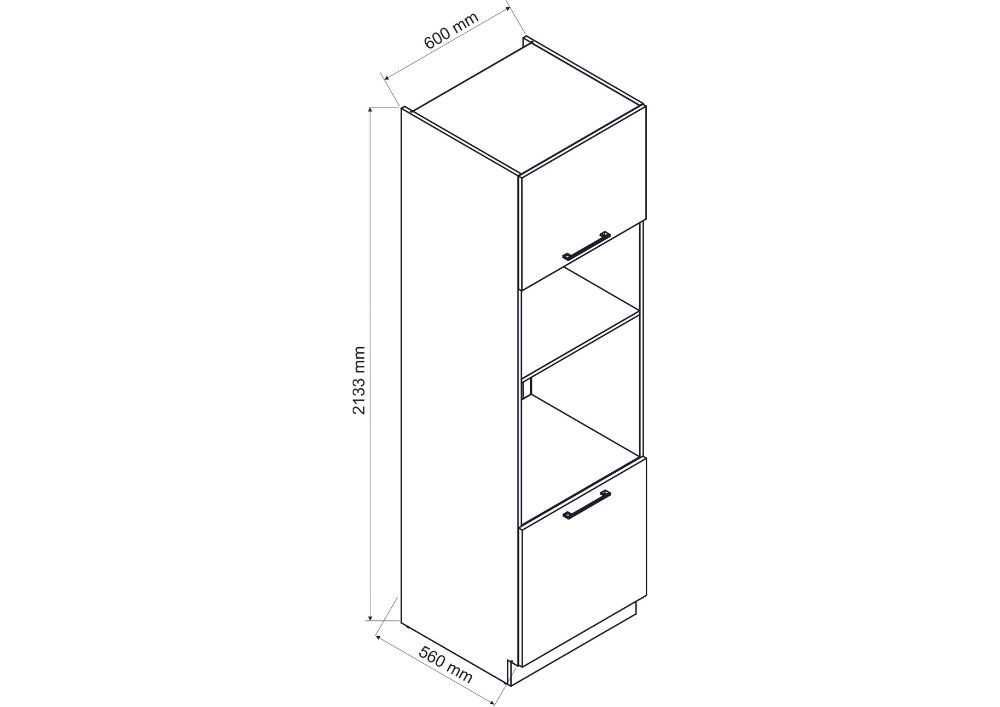 60 cm skapītis cepeškrāsnij un mikroviļņu krāsnij Natalia D60 PK MV/2133 P/L — изображение 2