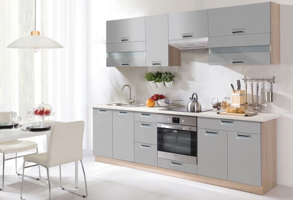 Moderna, spīdīga virtuve Favorit latte 270 cm