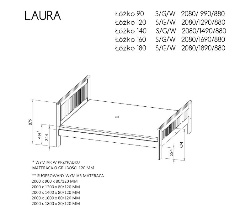 Gulta "LAURA" - priede uz antracīta
